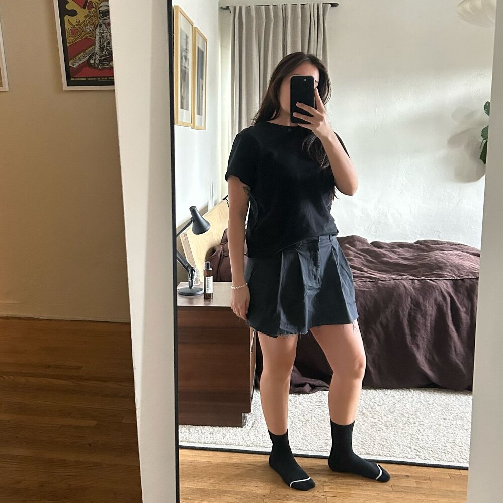 VINTAGE pleated cargo mini skirt